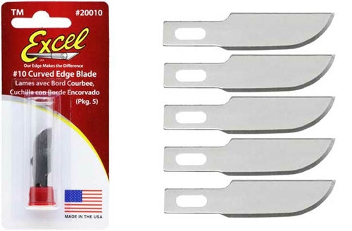 Excel 20010 #10 Curved Edge Replacement Blades Pkg of 5 NIB
