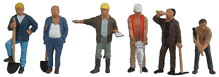 Walthers SceneMaster 949-6022 HO Construction Workers Pkg of 6 NIB
