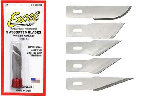 Excel 20004 Assorted Heavy-Duty Blades Pkg of 5 NIB