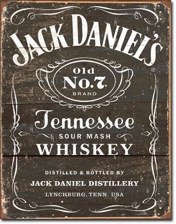 Desperate Enterprises 1916 Jack Daniel's - Weathered Logo Rectangular Tin Sign NEW