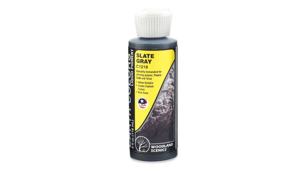 Woodland Scenics C1219 Earth Colors Liquid Pigment Slate Gray 4oz 118mL Bottle NIB
