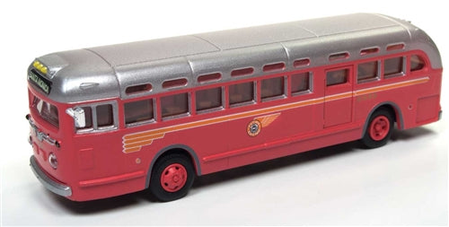 Classic Metal Works - Mini Metals 32312 HO GMC TDH3610 Transit Bus Pacific Electric Red Orange Gray Santa Monica Destination Assembled NIB