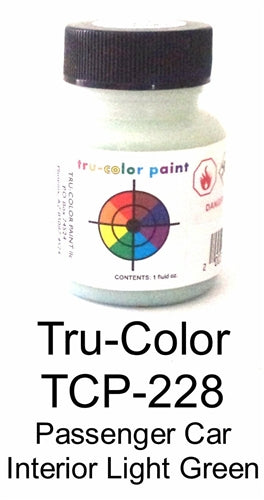 Tru-Color TCP-228 Passenger Car Interior Light Green Paint Bottle 1oz NIB
