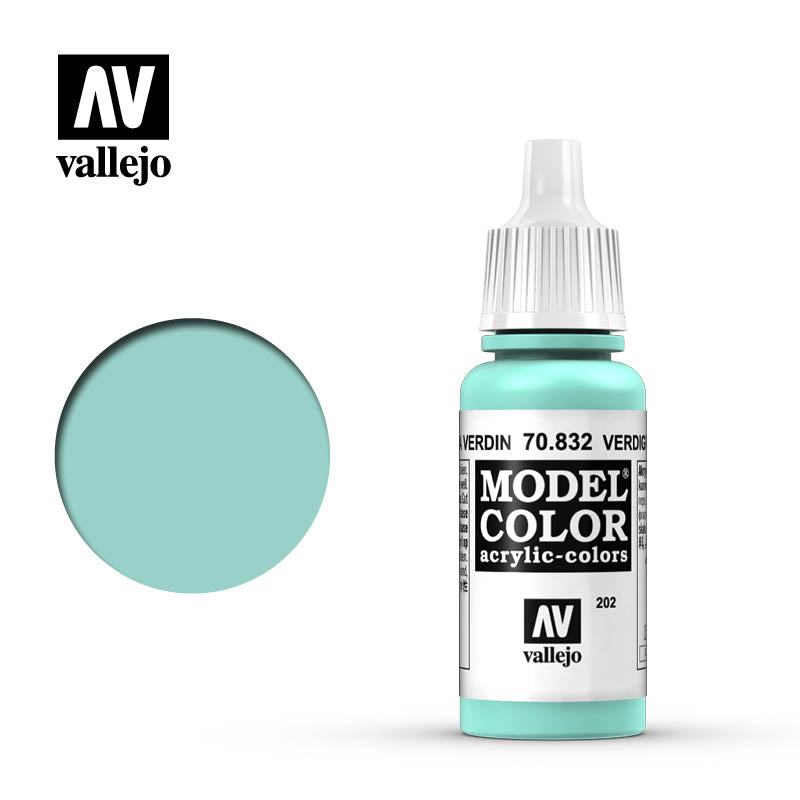 Vallejo 70832 Model Color Verdegris Glaze Acrylic Paint 17mL NIB
